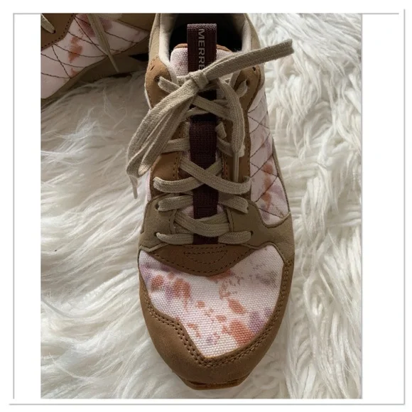 Merrell Alpine Sneaker Lightweight Suede Leather Pink Tan Size 9 - Picture 4 of 16